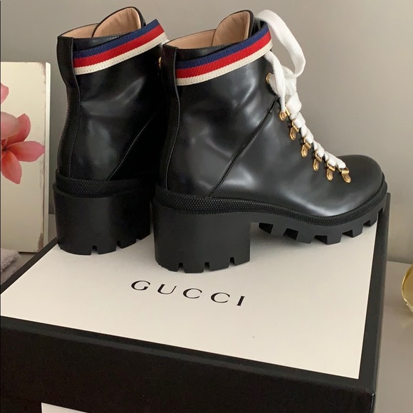 leather ankle boot with sylvie web